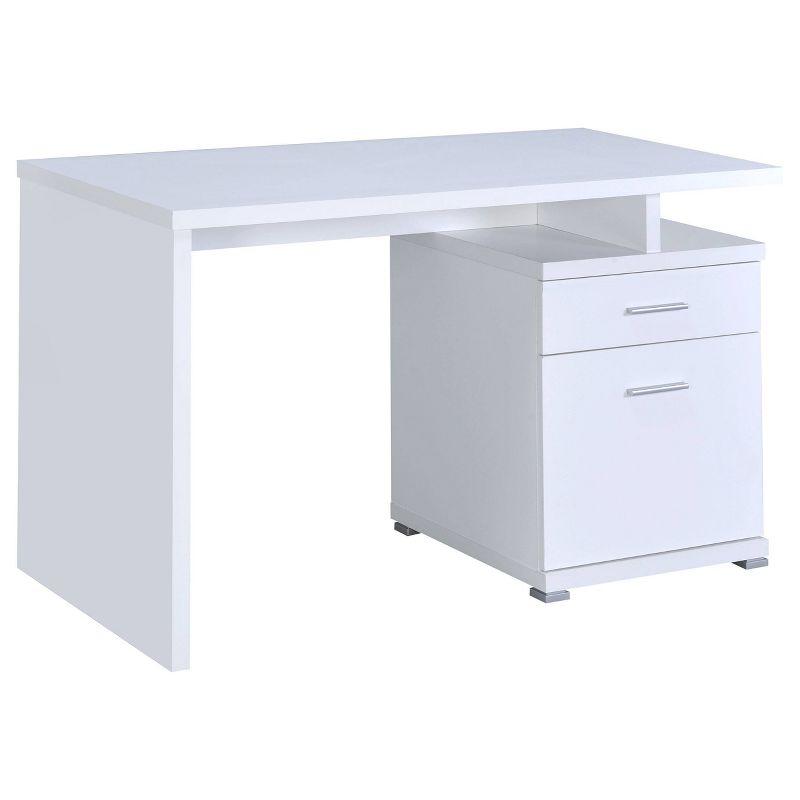 Irving 2 Drawer Office Desk with Reversible Cabinet - Coaster