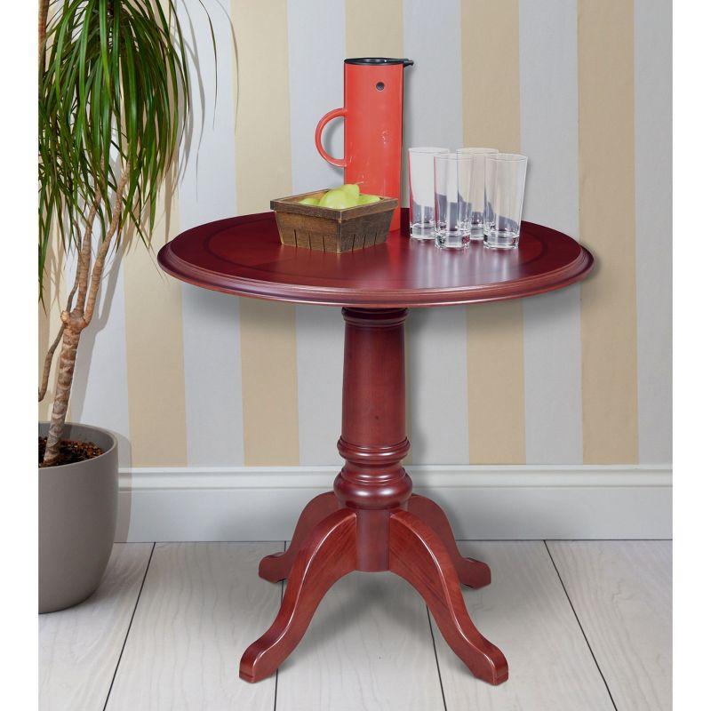 Mahogany Round Wood Dining Table with Pedestal Base