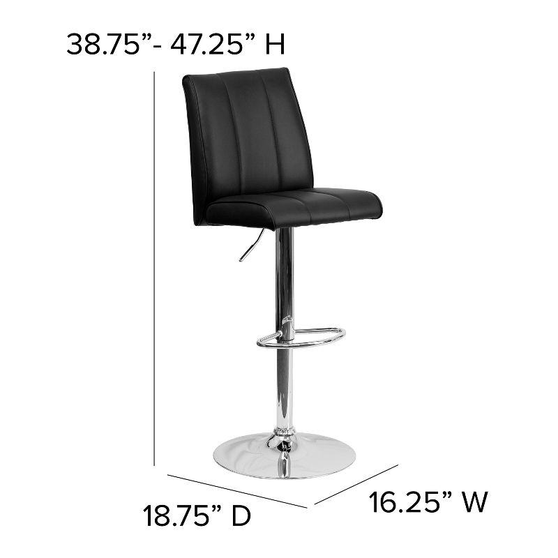 Gray Adjustable Swivel Barstool with Chrome Base