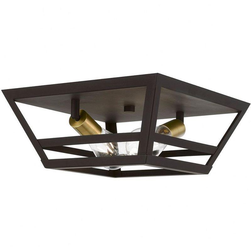 Livex Lighting Schofield 2 - Light Flush Mount in  Bronze/Antique Brass