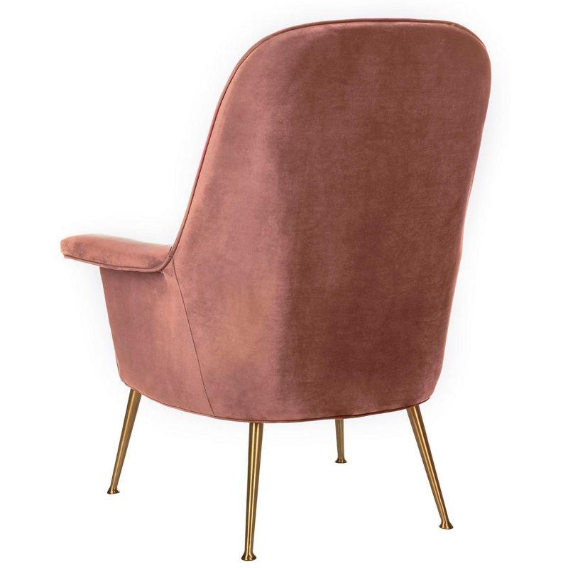Aimee Velvet Arm Chair - SFV4701 - Dusty Rose/Gold - Safavieh Couture