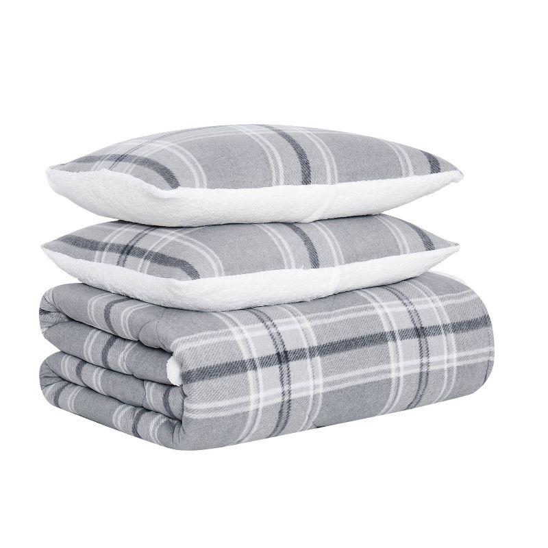 Traditional Box Stitch Plaid Comforter Set