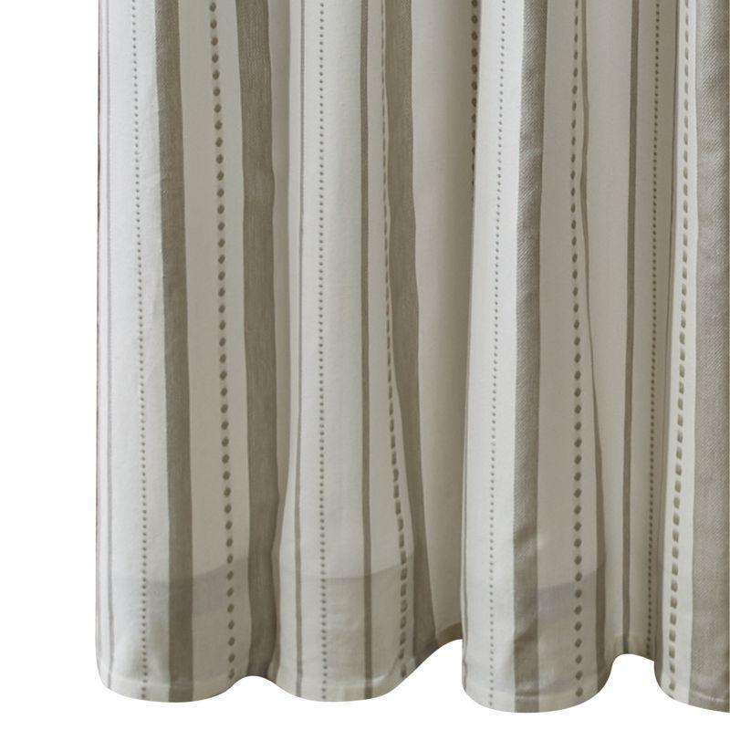 Larkin Tan and Cream Striped Fabric Shower Curtain