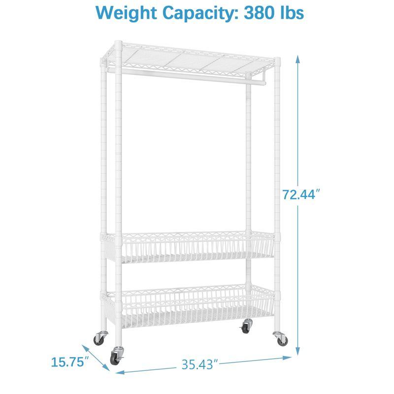 VIPEK R2 Plus Rolling Clothes Rack Heavy Duty Garment Rack With Wheels, Adjustable Portable Metal Closet