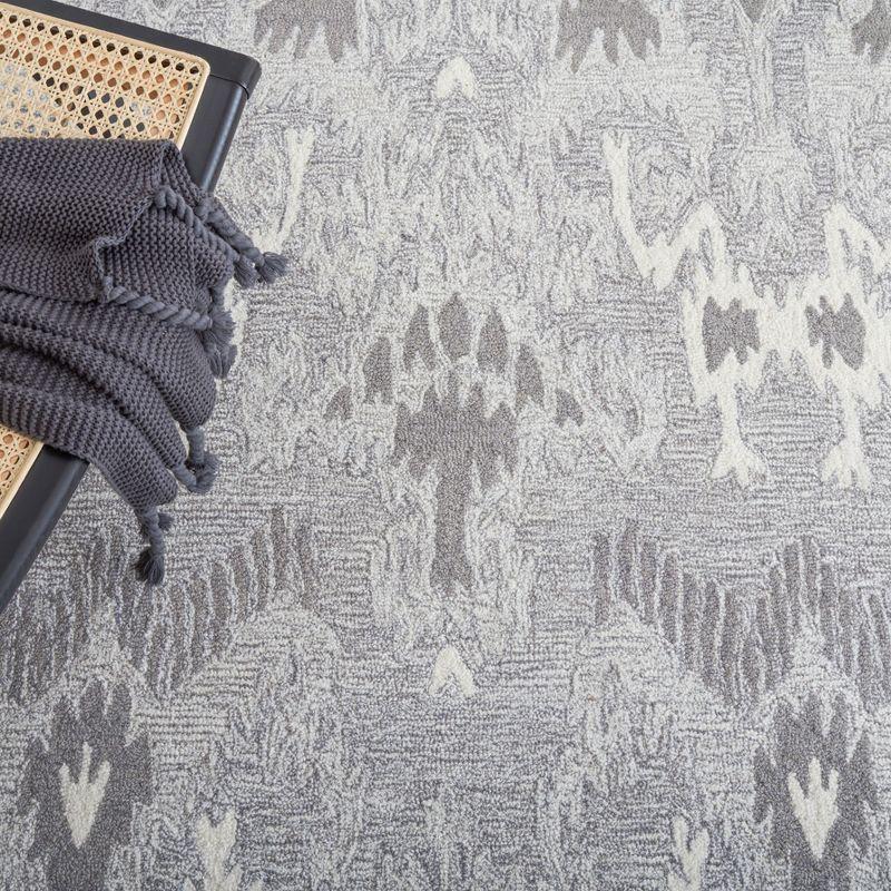 Ikat IKT652 Hand Tufted Area Rug - Grey/Ivory - 6'x6' - Safavieh.