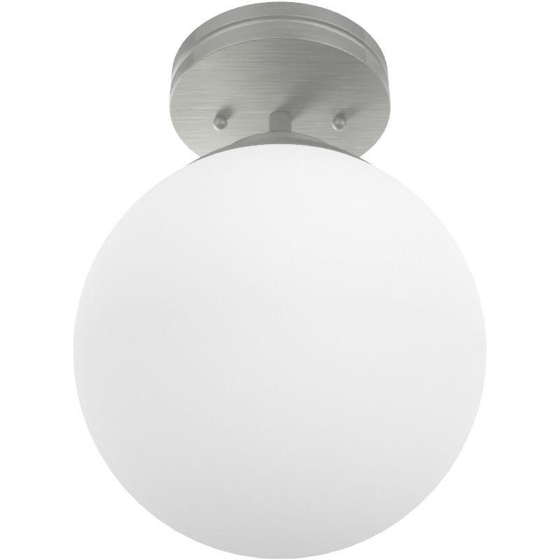 Hepburn Modern Brushed Nickel Globe LED Flush Mount Light