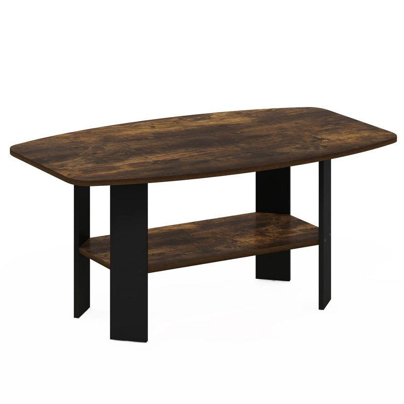 Compact Modern Amber Pine Rectangular Coffee Table