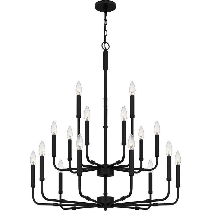 Abner Matte Black 18-Light Industrial Chandelier