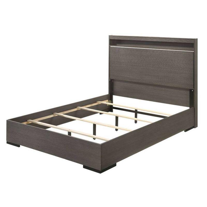 86" Queen Bed Escher Bed LED Gray Oak - Acme Furniture