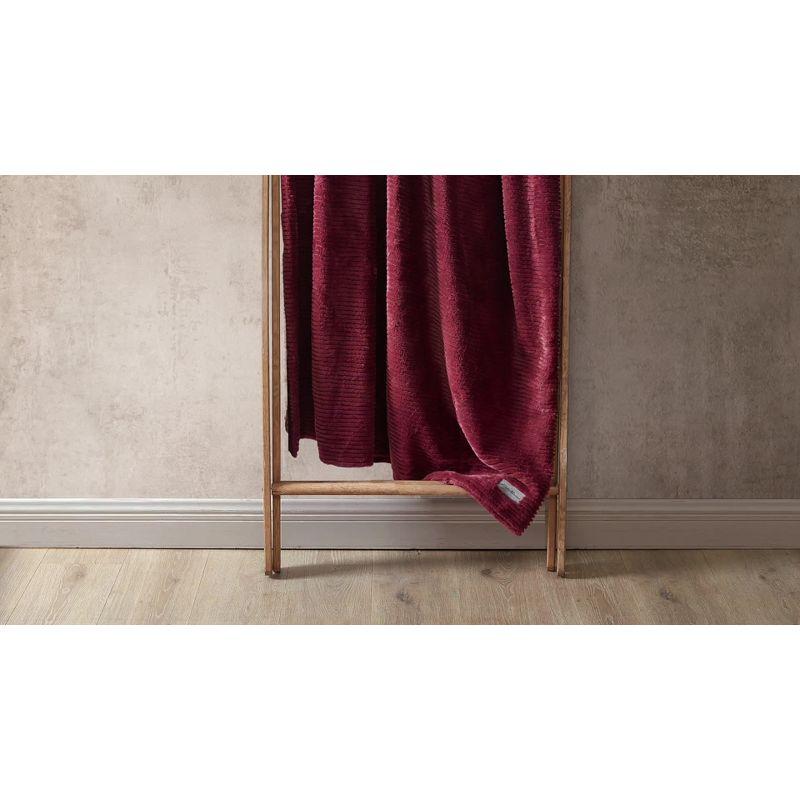 Eddie Bauer Eddie Bauer Ribbed Textured Stripe Solid Plush Throw Blanket