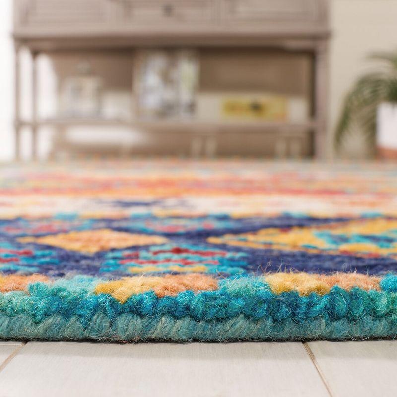 Aspen APN502 Hand Tufted Indoor Area Rug - Navy/Ivory - 7'x7' - Safavieh