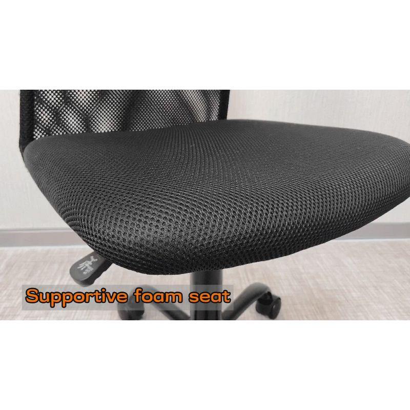 FDW Home Office Chair Mid Back Mesh Desk Chair Armless Computer Chair Rolling Swivel Chair with Lumbar Support,Black