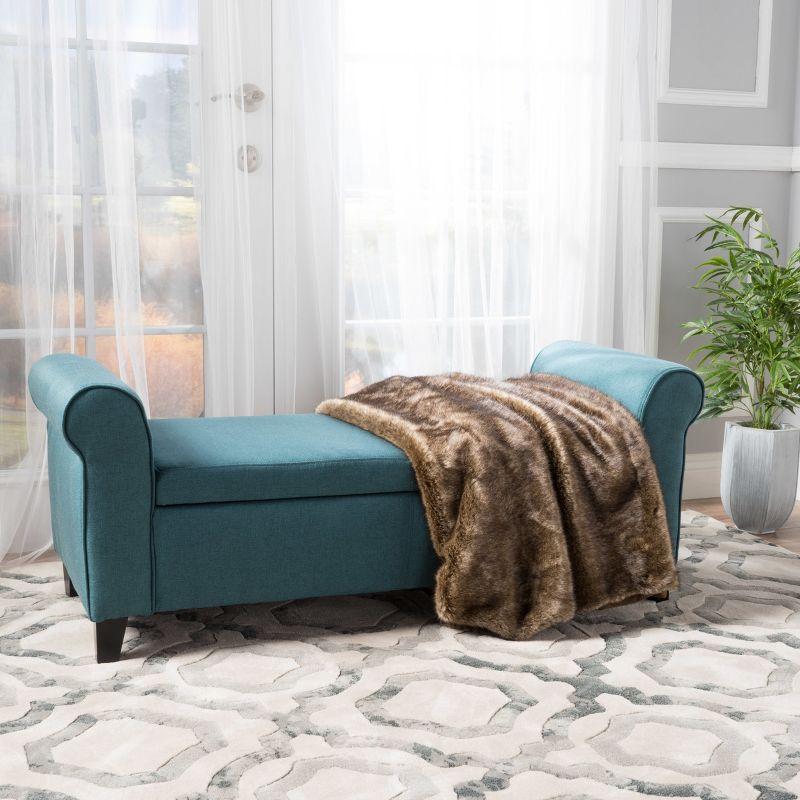 Hayes Armed Storage Ottoman Bench - Christopher Knight Home