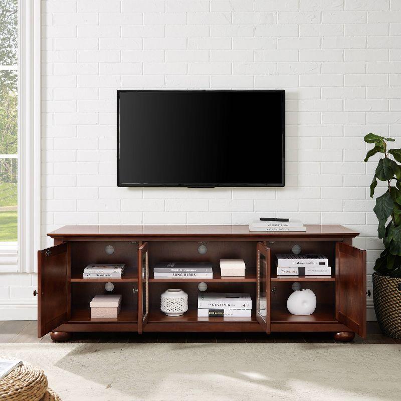 Alexandria TV Stand for TVs up to 60" Mahogany - Crosley: Sleek Design, Media Storage, Cord Management