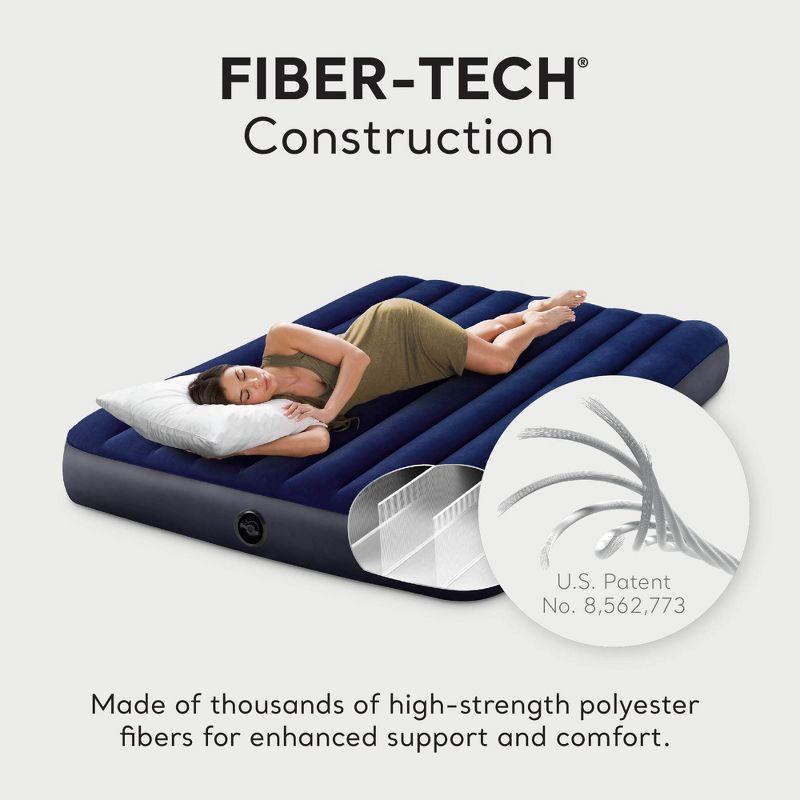 Intex 80 x 60 x 10 Inch Dura-Beam Fiber-Tech Vinyl Standard Downy Air Mattress with Plush Top and 2-in-1 Valve, Queen (Pump Not Included)