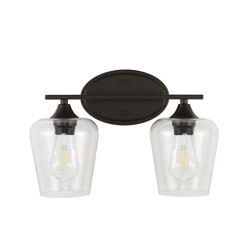 Jayne 16" Oil-Rubbed Bronze and Clear Glass Vanity Light