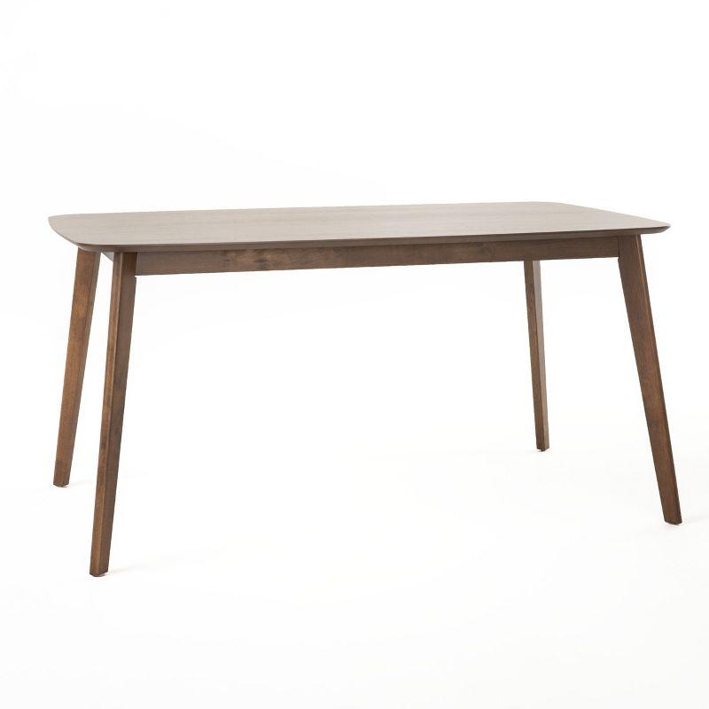 Natural Walnut Mid-Century Modern Wood Dining Table