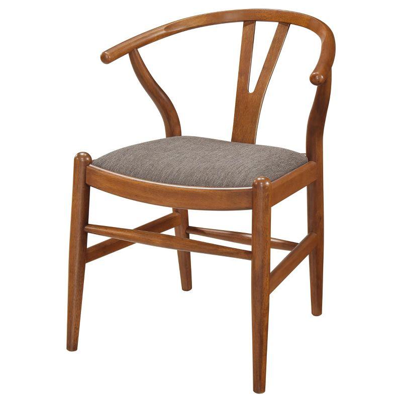 Dinah Danish Y-Shaped Back Dining Side Chair Walnut And Brown (Set Of 2)