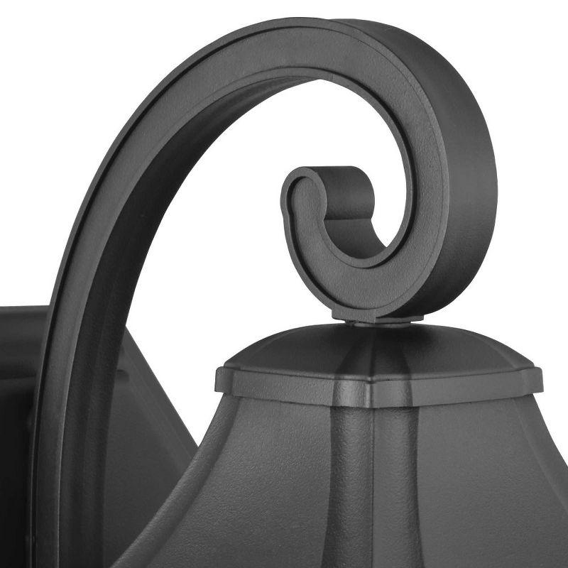 Progress Lighting Marquette 1-Light Outdoor Wall Lantern in Black with Water Glass Shade