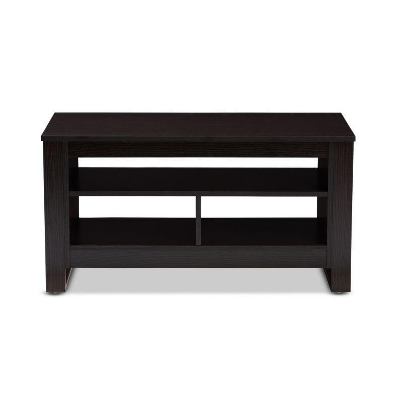 Wenge Brown Rectangular Coffee Table with Open Storage