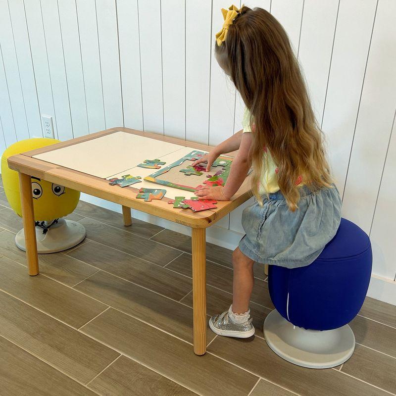 Kids Blue Adjustable Pivot Stool with Metal Frame