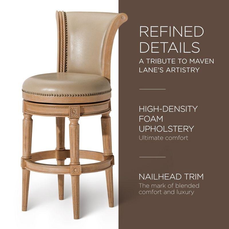 Maven Lane Pullman Bar Stool with Vegan Leather Upholstery