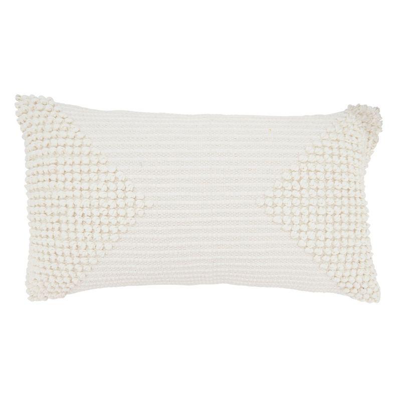 Saro Lifestyle Textured Woven Diamond Poly Filled Throw Pillow