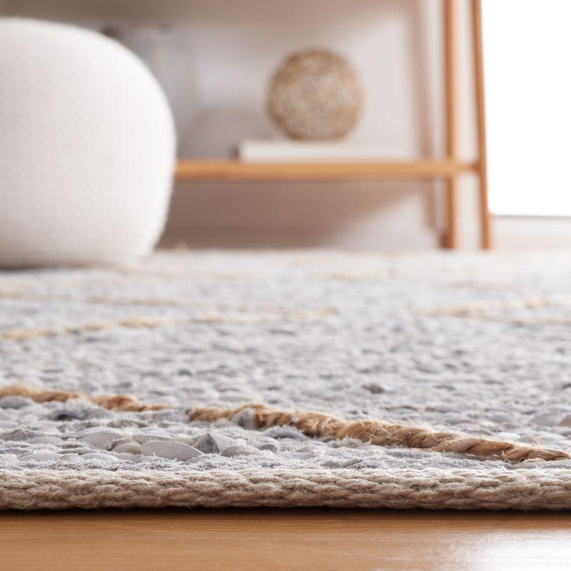 Vintage Leather VTL803 Hand Woven Area Rug - Light Grey/Natural - 5'x8' - Safavieh.