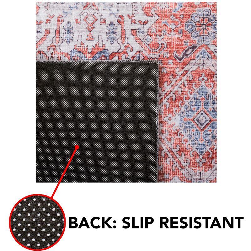 Tucson TSN188 Power Loomed Machine Washable Area Rug - Rust/Beige - 6'x6' - Safavieh.