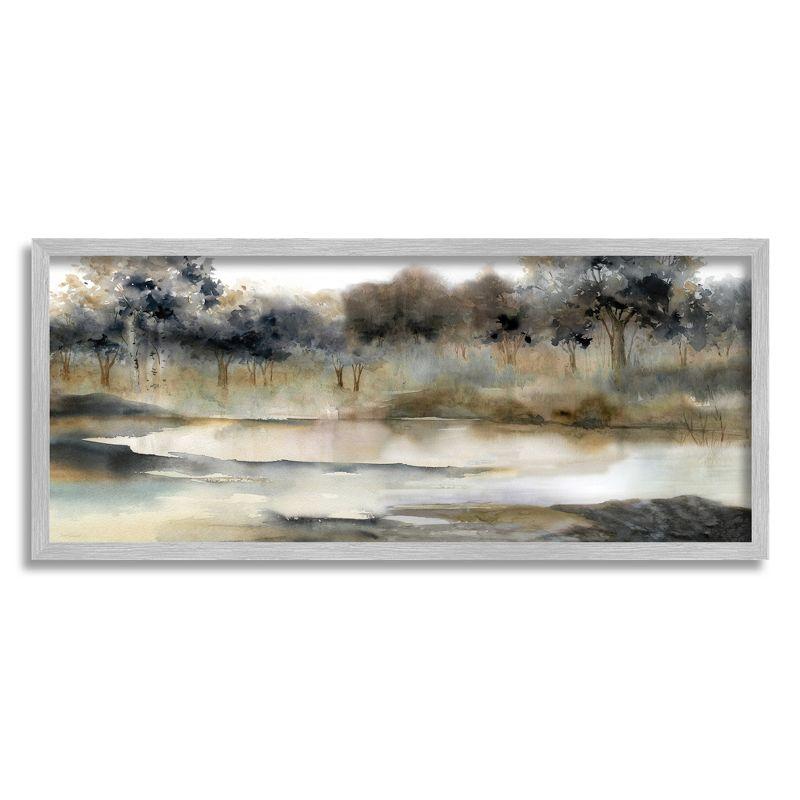 " Trees By Lakeside Landscape " by Carol Robinson Painting Print