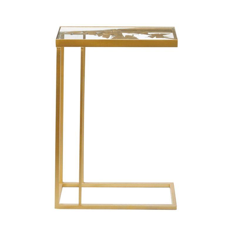 25" Contemporary Metal and Glass Accent Table Gold - Olivia & May