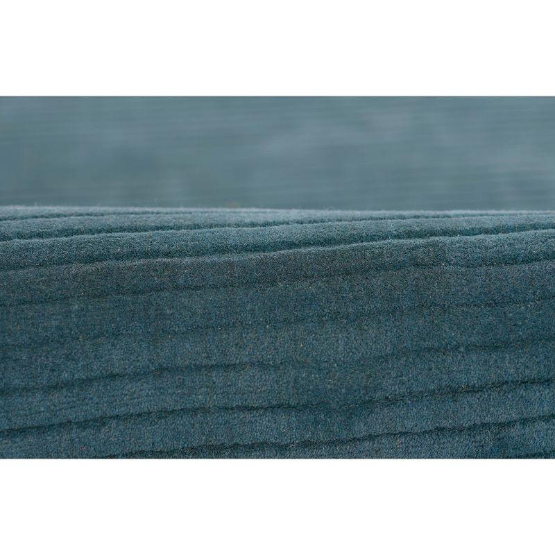 Momeni 2'x4' Asher Solid Handloomed Area Rug Blue: Wool, Medium Pile, Handmade, Indoor, Accent Rectangle Rug