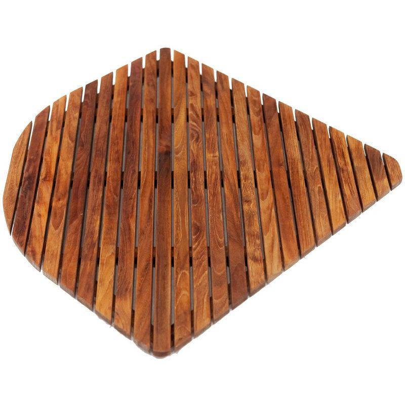 Nordic Teak 30" x 30" Oiled Shower and Bath Mat with Rounded Edge - Brown