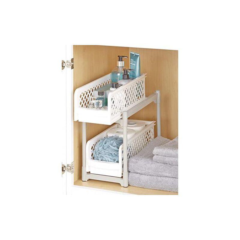 The Lakeside Collection 6" Plastic Sliding Basket Drawer for Bathroom and Kitchen Cabinets