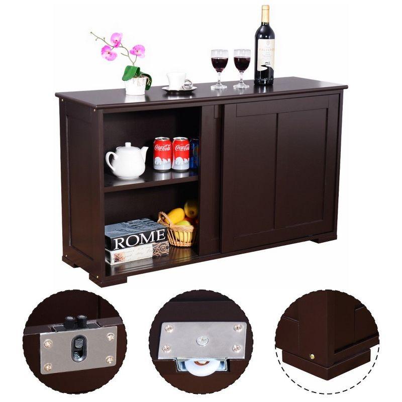 Dark Brown Painted Composite Wood Kitchen Storage Cabinet