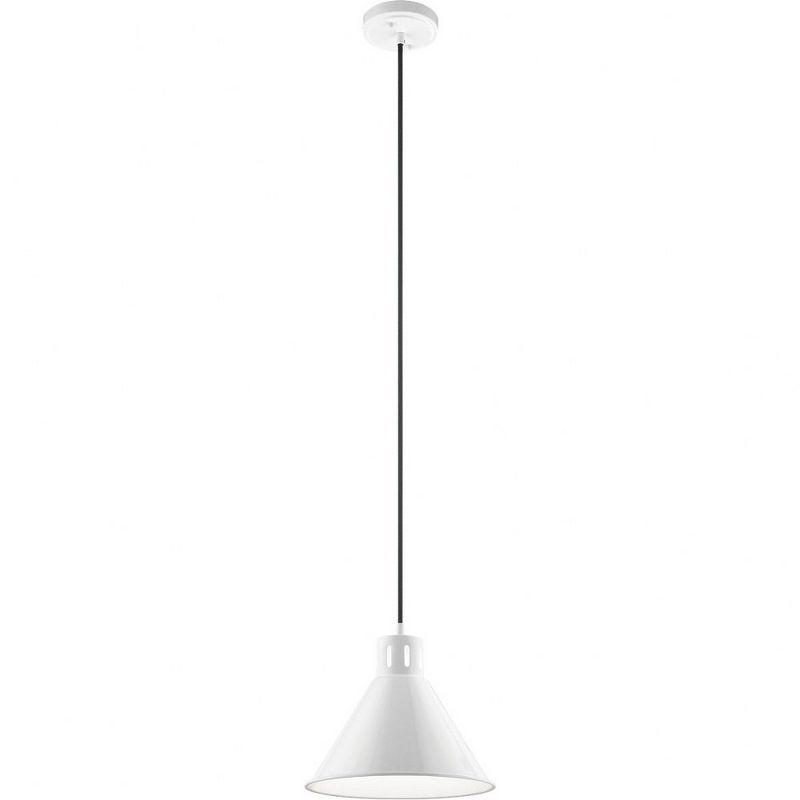 Zailey 10.75" Black and White Transitional Bowl Pendant Light