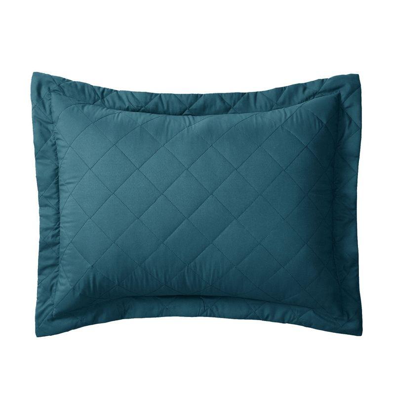 Peacock Turquoise King Size Reversible Quilted Polyester Sham