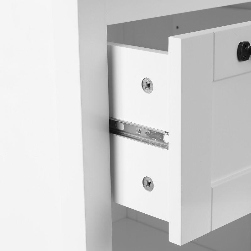 LuxenHome White MDF Wood 1-Door Bathroom Storage Cabinet