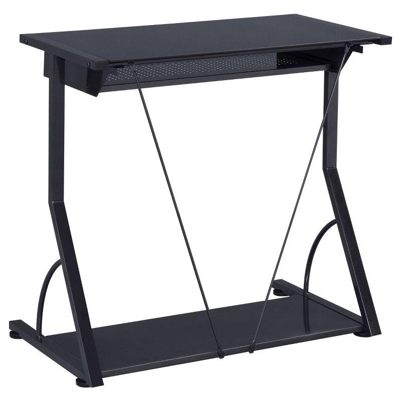 Alastair Computer Desk with Keyboard Tray and Storage Shelf Black - Coaster