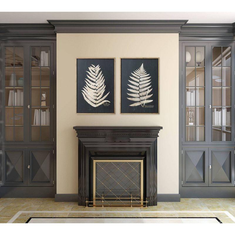 27.5" x 39.3" (Set of 2) Styles Wood Framed Decorative Wall Art with Fern Leaf - Storied Home: Modern Botanical Canvas Prints