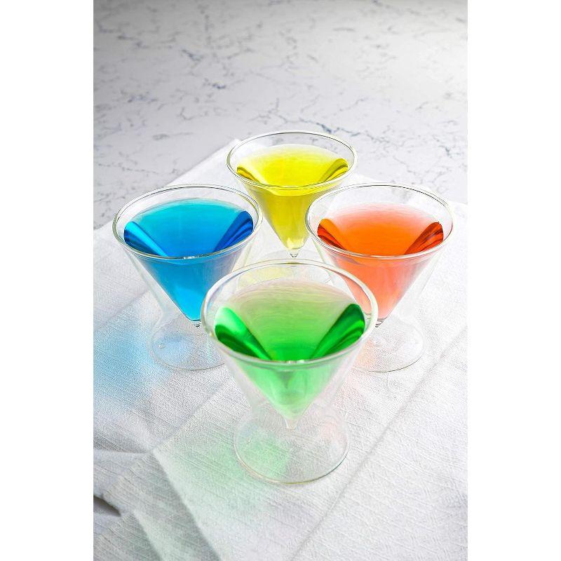 Double-Walled Stemless Martini Glasses 8oz (Set of 4)