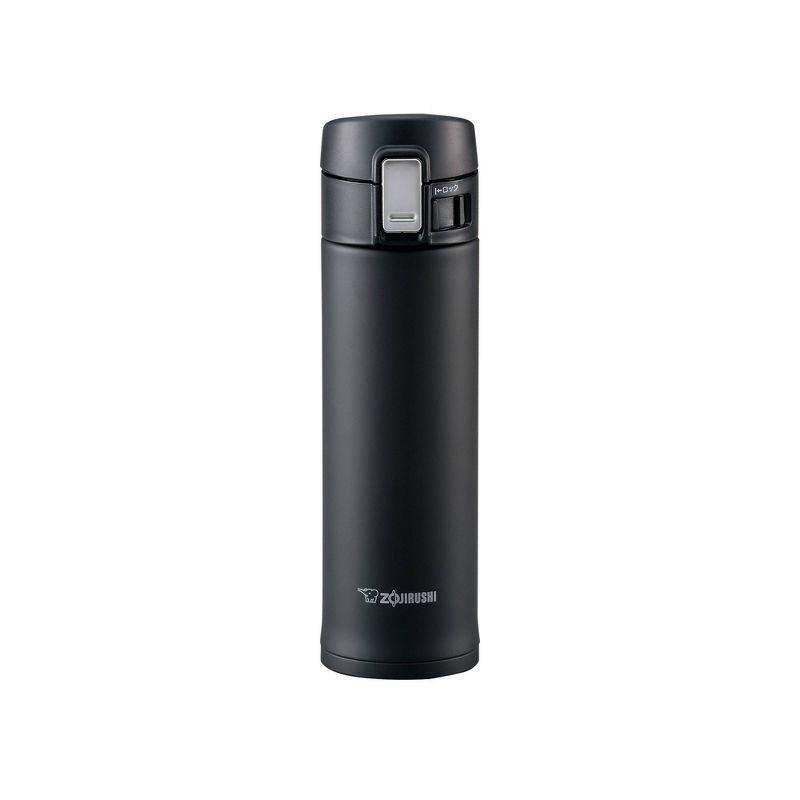Zojirushi 16oz Stainless Steel Travel Mug SM-KHE48 - Black: Leakproof, Insulated, Flip-Top Lid, Hot & Cold Use