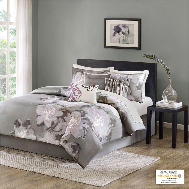 Jasmine Watercolor Floral Comforter Set - 7 Piece