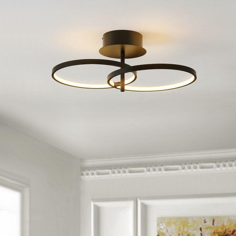 Reyah Led 11.75"Flush Mount - Matte Black - Safavieh.