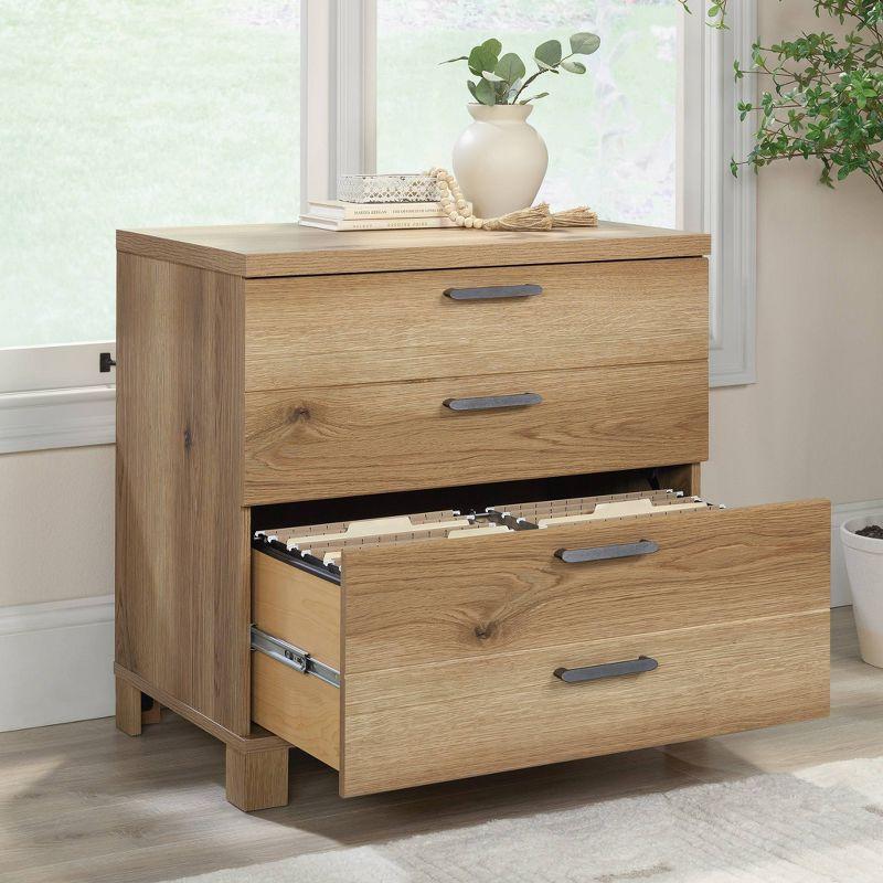 Timber Oak 2-Drawer Lockable Lateral File Cabinet