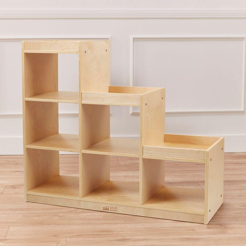 Natural Birch Wood 6-Cube Kids Storage Cabinet