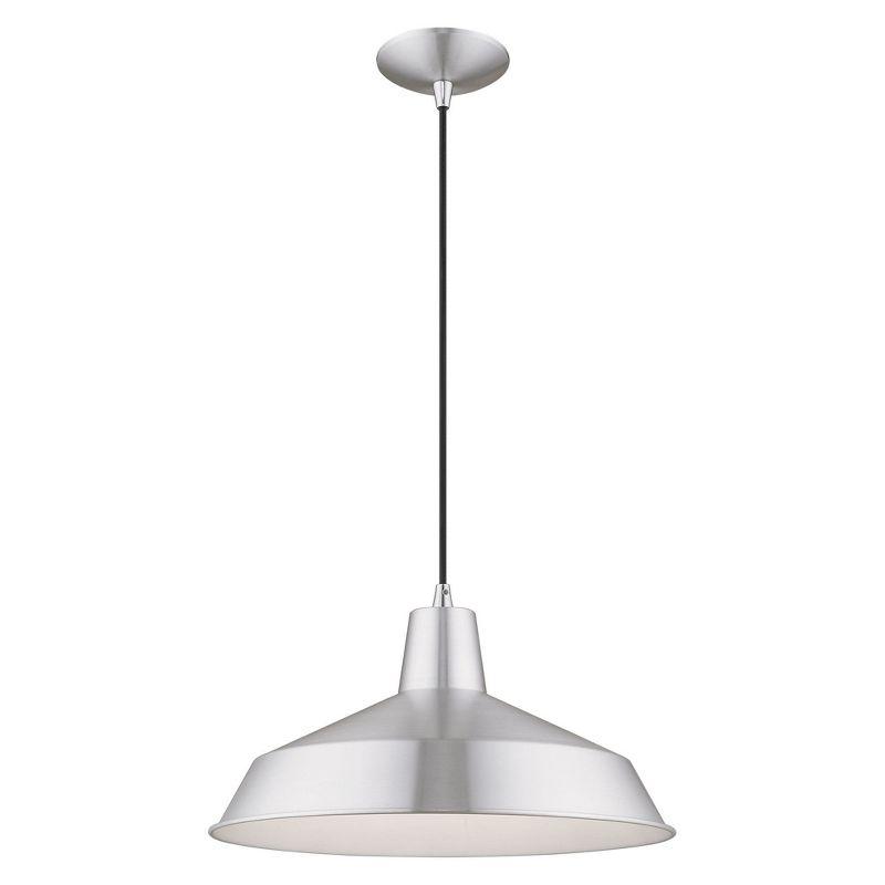 Livex Lighting Metal Shade 1 - Light Chandelier in  Brushed Aluminum