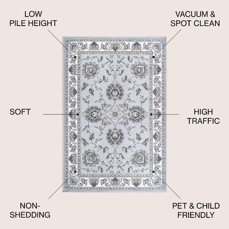 8'x 10' Cherie French Cottage Area Rug, Light Gray/Cream - JONATHAN Y