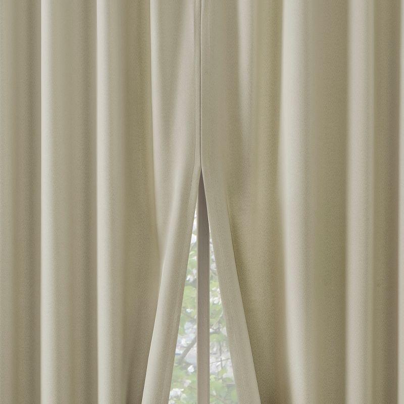 Cream Thermal Blackout Back Tab Curtain Panel Pair