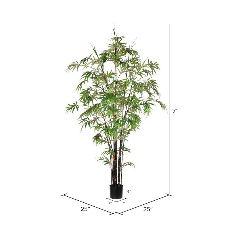 Vickerman 7' Artificial Potted Black Japanese Bamboo Tree. In a 7"Lx7"Wx6"H base.